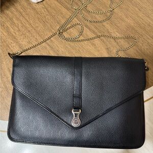Dior Black Leather Chain Shoulder Bag with Gold Hardware